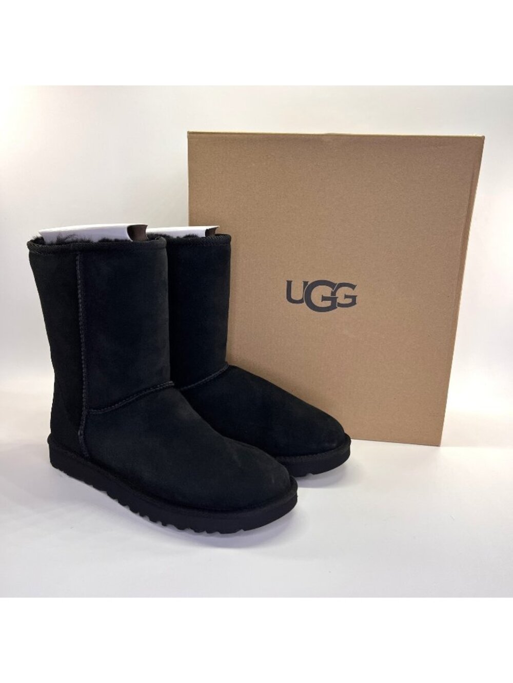 UGG Classic Short Boot - Black Suede Ankle Boots